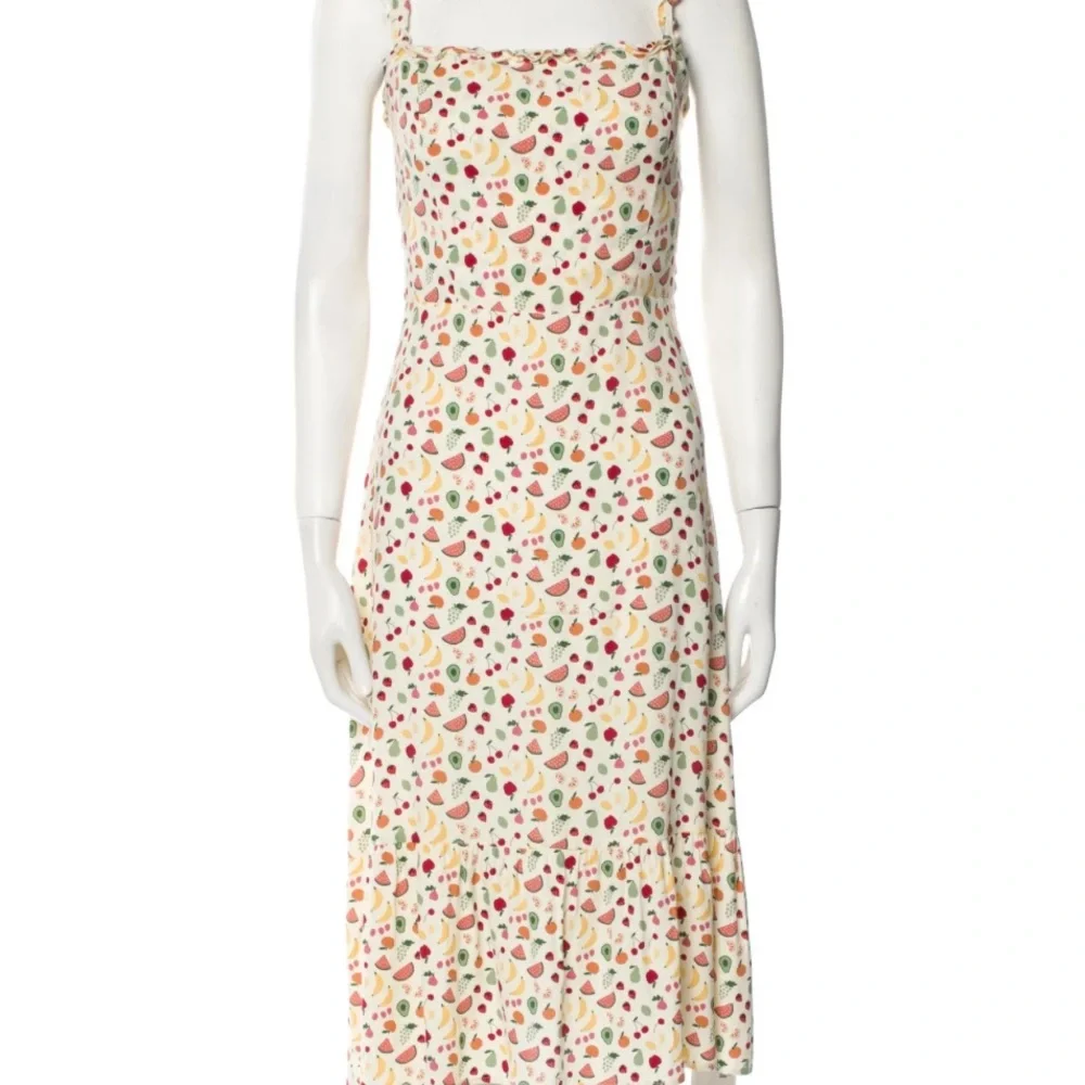 REFORMATION Tancy  Fruit Print Midi Dress in Color cream - Picture 10 of 10
